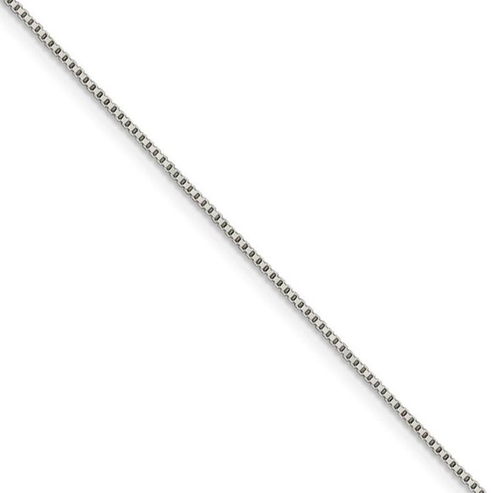 0.9mm, Sterling Silver, Solid Box Chain Necklace, 24 Inch